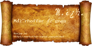 Márhoffer Ágnes névjegykártya
