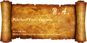 Márhoffer Ágnes névjegykártya