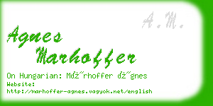 agnes marhoffer business card